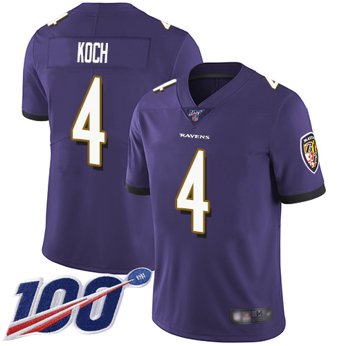 Baltimore Ravens Limited Purple Men Sam Koch Home Jersey NFL Football #4 100th Season Vapor Untouchable->baltimore ravens->NFL Jersey